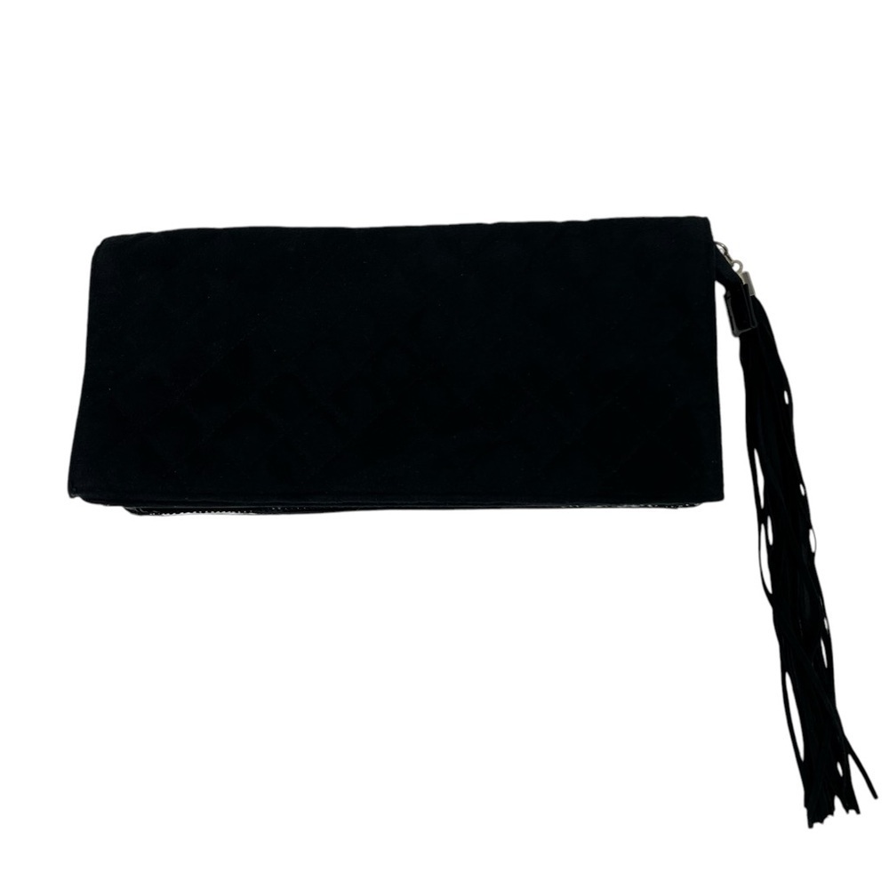 Victoria’s Secret Women’s Clutch Purse Color Black Magnetic Closure 11” Tassel